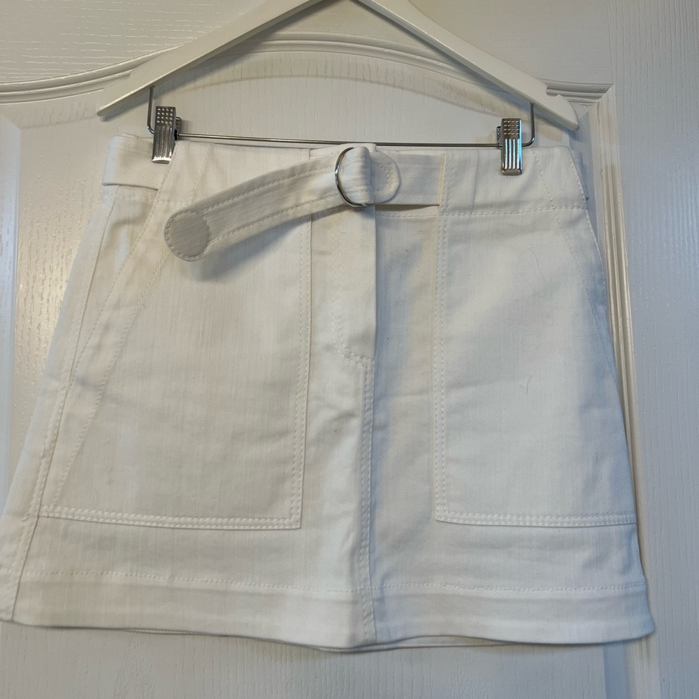 COPY - Akris Punto White Jean Skirt
